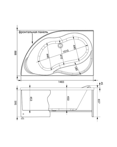 Акриловая ванна 148,3x88,8 см левая Aquanet Graciosa 00205325