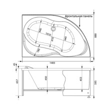 Акриловая ванна 148,3x88,8 см правая Aquanet Graciosa 00205389