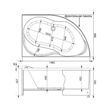 Акриловая ванна 148,3x88,8 см правая Aquanet Graciosa 00205389