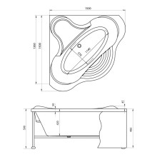 Акриловая ванна 150x150 см Aquanet Margarita 00205525