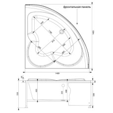 Акриловая ванна 149x149 см Aquanet Manila 00205522