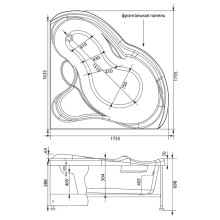 Акриловая ванна 165x165 см Aquanet Bellona 00205471