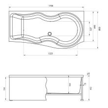 Акриловая ванна 170х85,3 см правая Aquanet Nicol 00205531