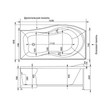 Акриловая ванна Aquanet Borneo 170x90 L 00205286
