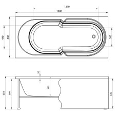 Акриловая ванна 180х80 см Aquanet Tea 00205282