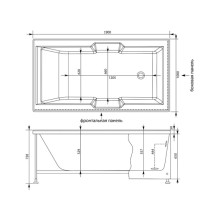 Акриловая ванна 190x100 см Aquanet Vega 00205556
