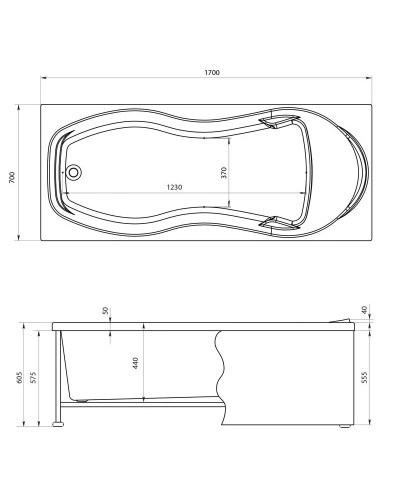 Акриловая ванна 170x70 см Aquanet Tessa 00242925