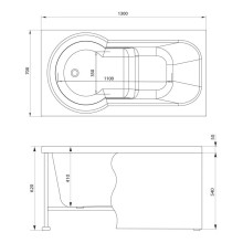 Акриловая ванна 130x70 см Aquanet Largo 00205508