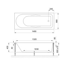 Акриловая ванна Royal Bath Tudor Standart 150x70 RB407700ST с гидромассажем