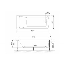 Акриловая ванна Royal Bath Vienna Standart 150x70 RB953201ST с гидромассажем