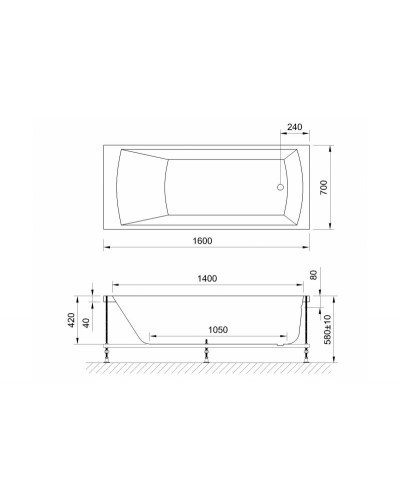 Акриловая ванна Royal Bath Vienna Standart 160x70 RB953202ST с гидромассажем