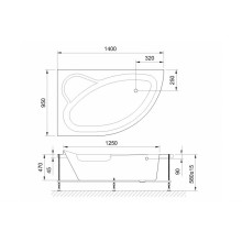 Акриловая ванна Royal Bath Alpine Standart 140x95 RB819103ST-L с гидромассажем