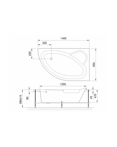 Акриловая ванна Royal Bath Alpine De Luxe 140x95 RB819103DL-R с гидромассажем