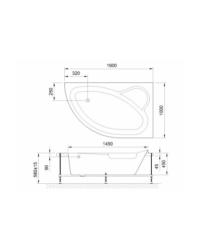 Акриловая ванна Royal Bath Alpine De Luxe 160x100 RB819101DL-R с гидромассажем