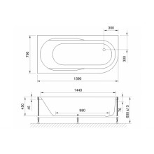 Акриловая ванна Royal Bath Azur Standart 160x80 RB614202ST-L с гидромассажем