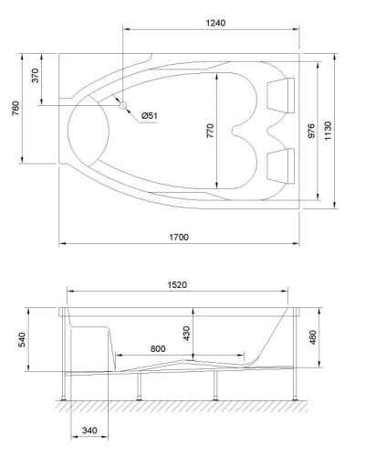 Акриловая ванна Royal Bath Shakespeare Comfort 170x110 RB652100CM-R с гидромассажем