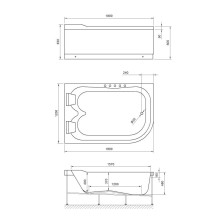 Акриловая ванна Royal Bath Norway De Luxe 180х120 RB331100DL-L с гидромассажем