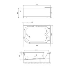 Акриловая ванна Royal Bath Norway De Luxe 180х120 RB331100DL-R с гидромассажем