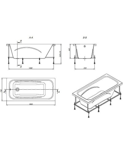 Акриловая ванна Roca Line 160x70 ZRU9302985 без гидромассажа