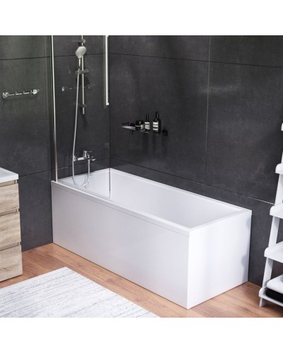Комплект акриловой ванны AM.PM Gem 170х70 WK90EA без гидромассажа со смесителем с душевым гарнитуром и аксессуарами для ванной комнаты
