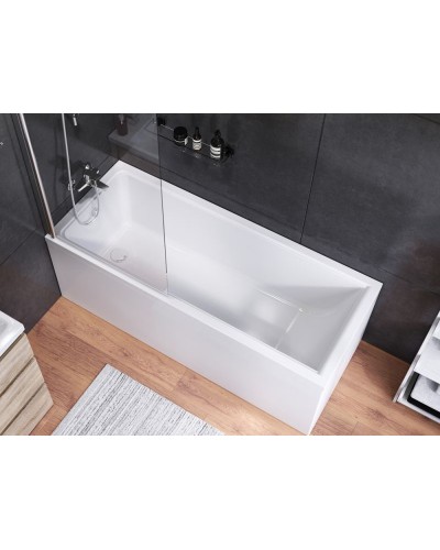 Комплект акриловой ванны AM.PM Gem 170х70 WK90EA без гидромассажа со смесителем с душевым гарнитуром и аксессуарами для ванной комнаты