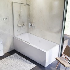 Комплект акриловой ванны AM.PM Inspire V2.0 180x80 WK52EB без гидромассажа с душевой системой со шторкой и аксессуарами
