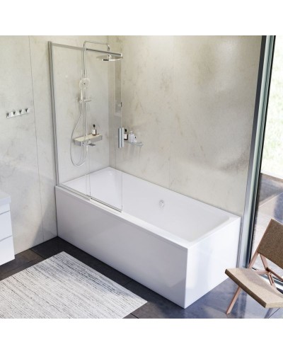 Комплект акриловой ванны AM.PM Inspire V2.0 180x80 WK52EB без гидромассажа с душевой системой со шторкой и аксессуарами