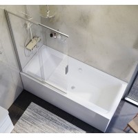 Комплект акриловой ванны AM.PM Inspire V2.0 180x80 WK52EB без гидромассажа с душевой системой со шторкой и аксессуарами