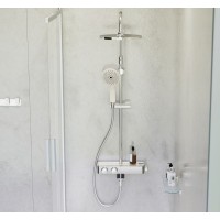 Комплект акриловой ванны AM.PM Inspire V2.0 180x80 WK52EB без гидромассажа с душевой системой со шторкой и аксессуарами