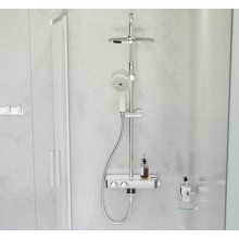 Комплект акриловой ванны AM.PM Inspire V2.0 180x80 WK52EB без гидромассажа с душевой системой со шторкой и аксессуарами