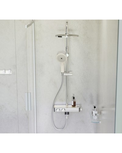 Комплект акриловой ванны AM.PM Inspire V2.0 180x80 WK52EB без гидромассажа с душевой системой со шторкой и аксессуарами