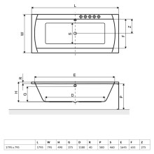 Акриловая ванна 179,5х79,5 см Excellent Aquaria Lux WAEX.AQU180WH