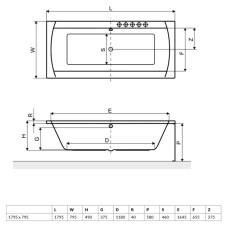 Акриловая ванна 179,5х79,5 см Excellent Aquaria Lux WAEX.AQU180WH