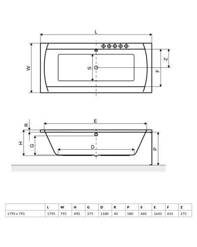 Акриловая ванна 179,5х79,5 см Excellent Aquaria Lux WAEX.AQU180WH