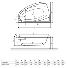 Акриловая ванна 150х95,5 см правая Excellent Aquaria Comfort WAEX.AQP15WH