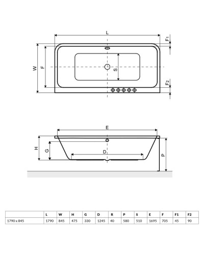 Акриловая ванна 179х84,5 см Excellent Arana WAEX.ARA180WH