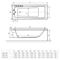 Акриловая ванна 170х70,5 см Excellent Ava WAEX.AVA.17WH