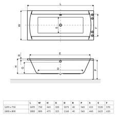 Акриловая ванна 169,5x75 см Excellent Crown WAEX.CRO17WH