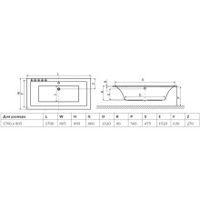 Акриловая ванна 170х80,5 см Excellent Pryzmat Lux WAEX.PRL17WH