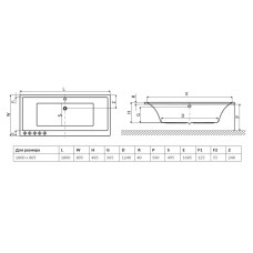 Акриловая ванна 180х80,5 см Excellent Pryzmat Lux WAEX.PRL18WH