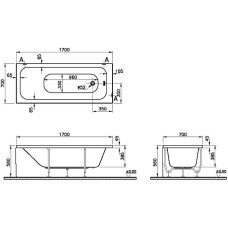 Акриловая ванна Vitra Optimum Neo 170x70 64530001000 без гидромассажа