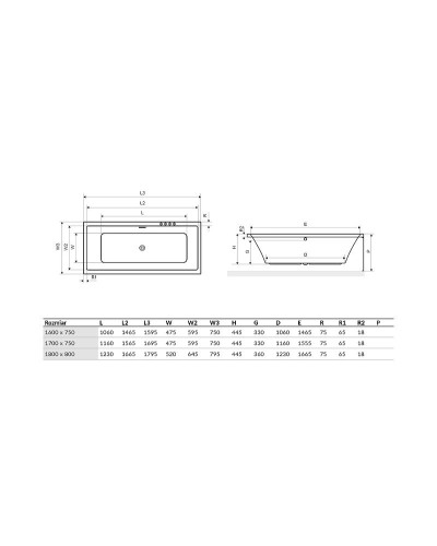 Акриловая ванна Excellent Heaven Slim 180x80 WAEX.HEV18WHS без гидромассажа