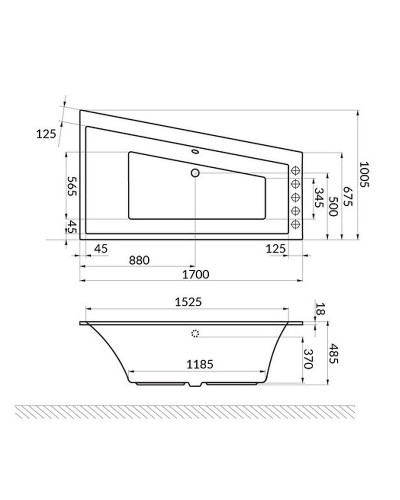Акриловая ванна Excellent Sfera Slim 170x100 R WAEX.SFP17WHS без гидромассажа