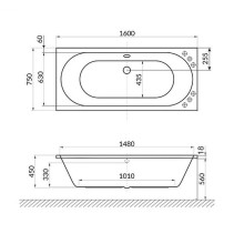 Акриловая ванна Excellent Oceana Slim 160x75 WAEX.OCE16WHS без гидромассажа
