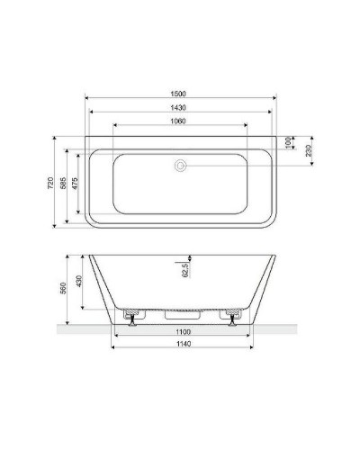 Акриловая ванна Excellent Lila 2.0 150x72 WAEX.LIL2.150.WHP без гидромассажа