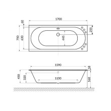 Акриловая ванна Excellent Oceana Slim 170x75 WAEX.OCE17WHS без гидромассажа