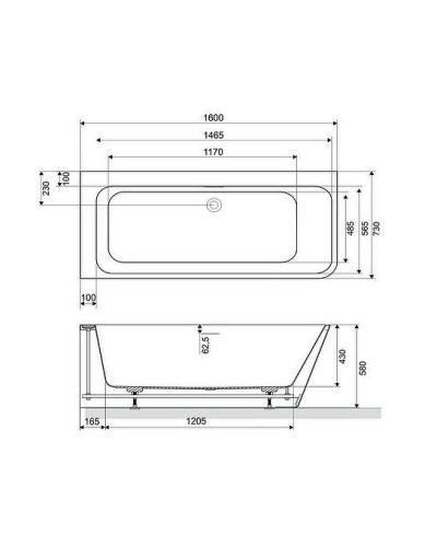 Акриловая ванна Excellent Lila 2.0 L 160x73 WAEX.LIL2.160L.WHN без гидромассажа