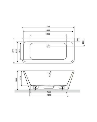Акриловая ванна Excellent Lila 2.0 170x75 WAEX.LIL2.170.WHP без гидромассажа