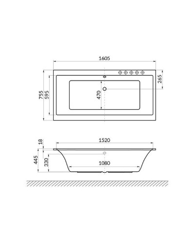 Акриловая ванна Excellent Pryzmat Slim 160x75 WAEX.PRY16WHS без гидромассажа