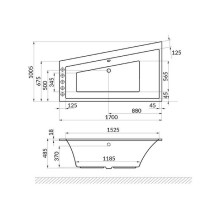 Акриловая ванна Excellent Sfera Slim 170x100 L WAEX.SFL17WHS без гидромассажа